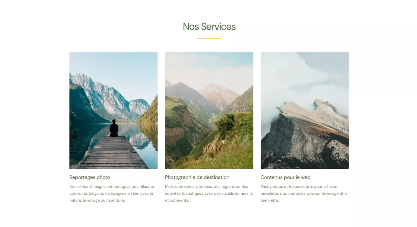 Photographe nature service